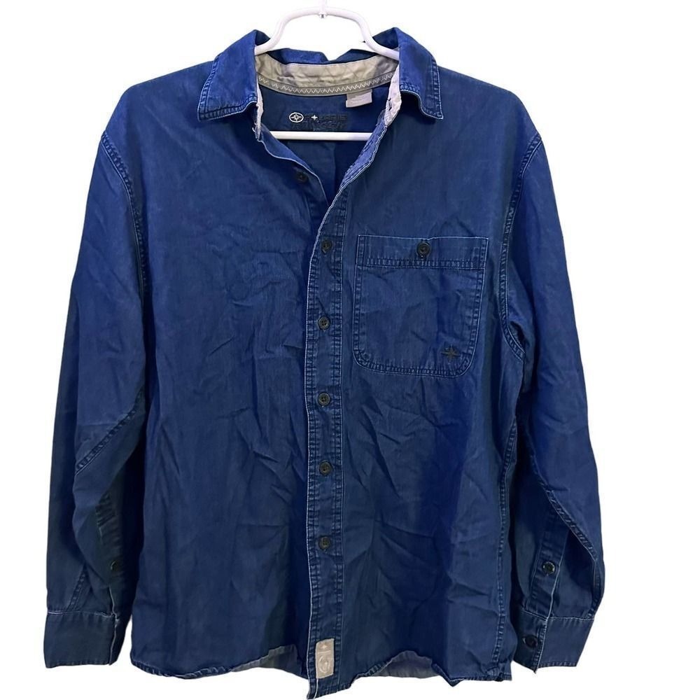 Polaris Ranger Button Down Jeans Shirt‎ Mens Small Long Sleeve Blue Front Pocket